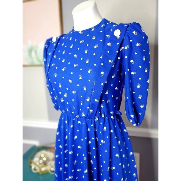 Valentines Day Hearts Dress, Chiffon Dress Vintage - Picture 4 of 8